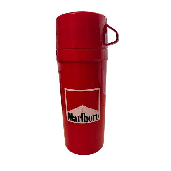 Marlboro Vintage Red & White Thermos Stacking Cups Travel Set - Picture 5 of 9